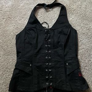 super cute tripp nyc black corset vest